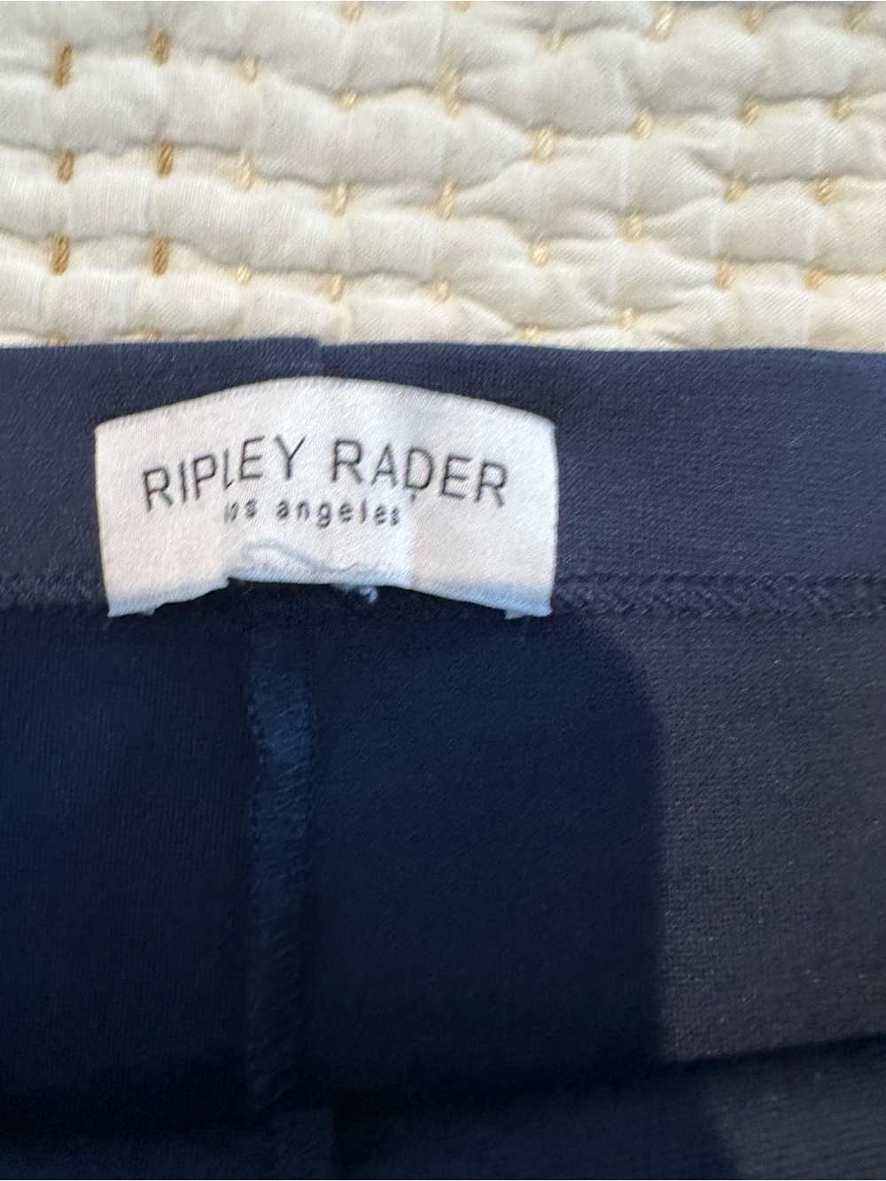 NAVY PONTE KNIT STANDARD WIDE LEG PANT - Picture 9 of 14
